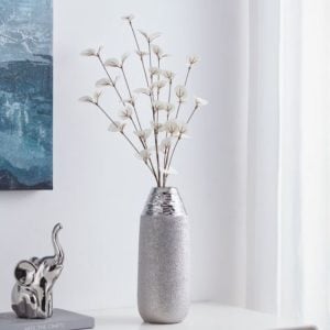 Vase en céramique argent 30x11 cm