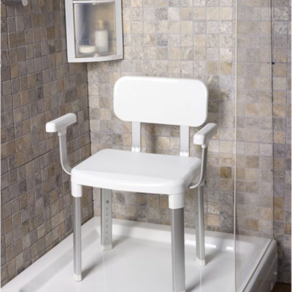 Chaise Avec Accoudoirs Et Hauteurs De Pieds Réglables Blanc