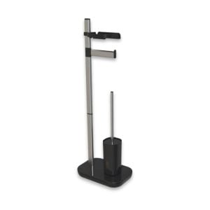 Support Brosse Wc Et Porte-Papier Toilettes Noir