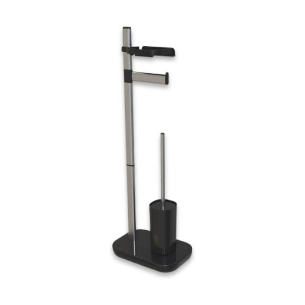 Support Brosse Wc Et Porte-Papier Toilettes Noir