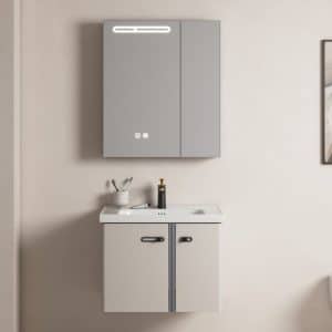 Meuble De Salle De Bain 60 X 47 X 48 Cm En Acier Inoxydable