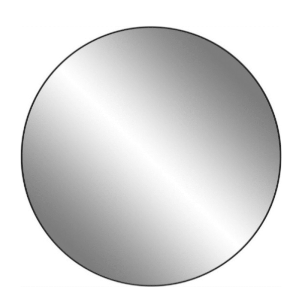 Miroir rond avec cadre en métal noir 110 cm