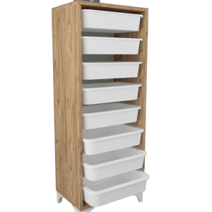 Meuble de rangement à 8 paniers pin 116 x 45 x 30 cm