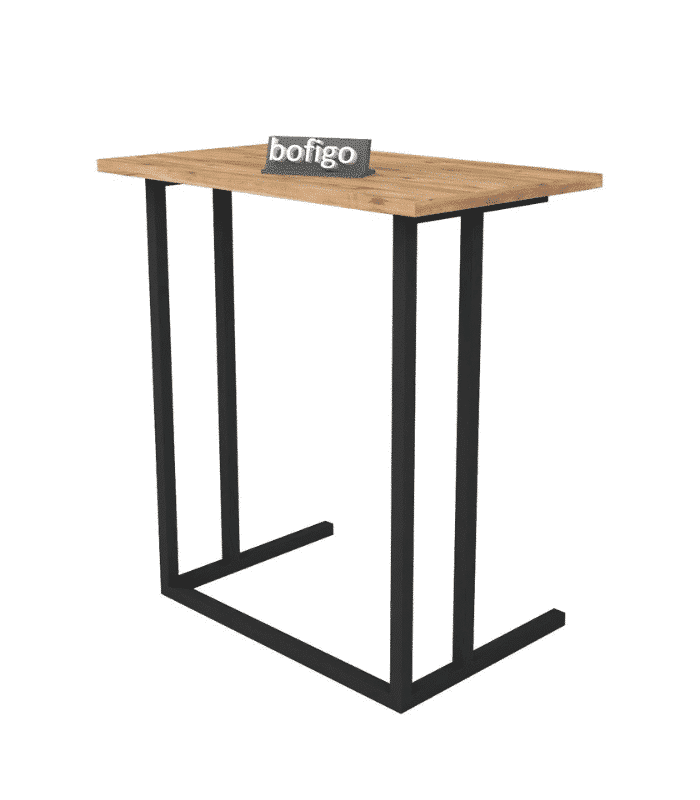 972242 Table pour ordinateur portable 65,50x60x65,5 cm métal pin – Image 1