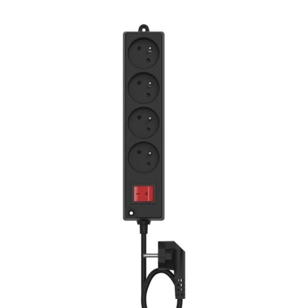 MULTIPRISE 4X2P+T 1.5M NOIR