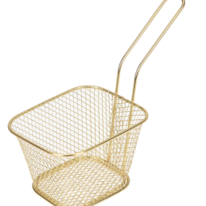 Panier De Frites En Métal Dore 10X8.5X7Cm
