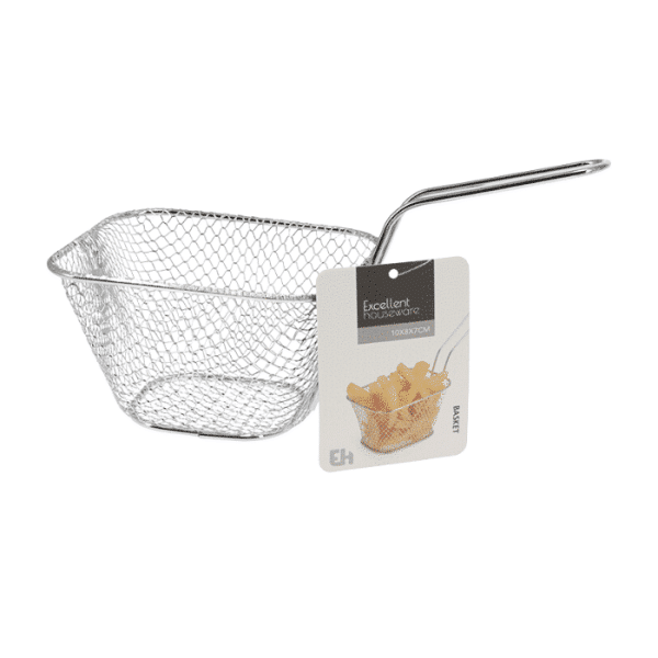 Panier De Frites En Métal Argente 10X8.5X7Cm