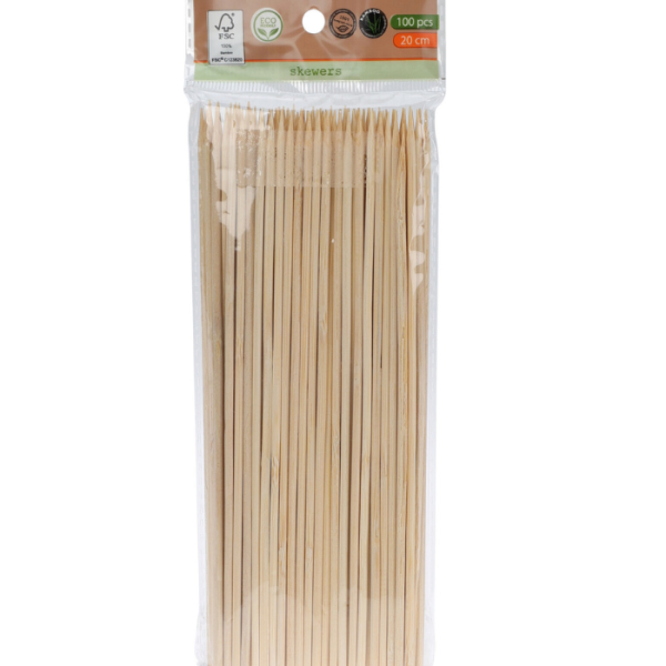 Set De 100 Brochettes En Bambou 20Cm