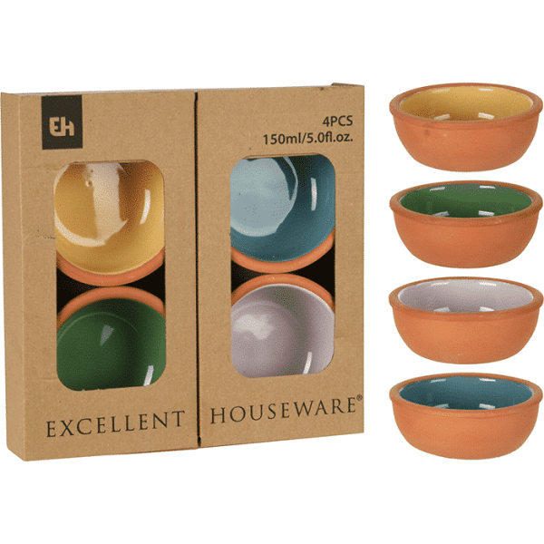 Set De 4 Bols En Terre Cuite 150Ml