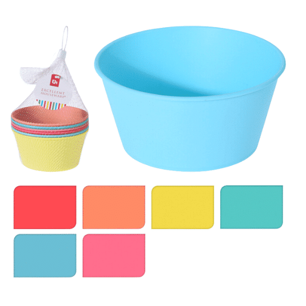 Set De 6 Bols En Plastique Colorés 12X9Cm