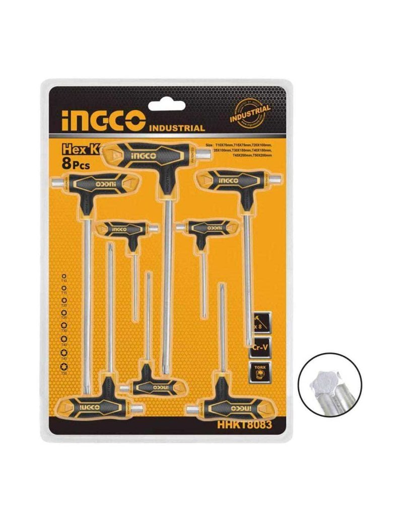 960435 Jeu 8 clés torx à poignée en t – Image 1