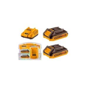 PACK 2 BATTERIES 20V 2AH + 1 CHARGEUR RAPIDE SI
