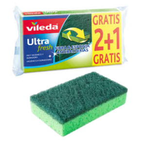 Lot de 3 éponges pour vaisselle ultra fresh