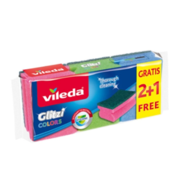 Lot de 3 éponges pour vaisselle couleurs assorties
