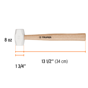 Marteau caoutchouc avec manche en bois