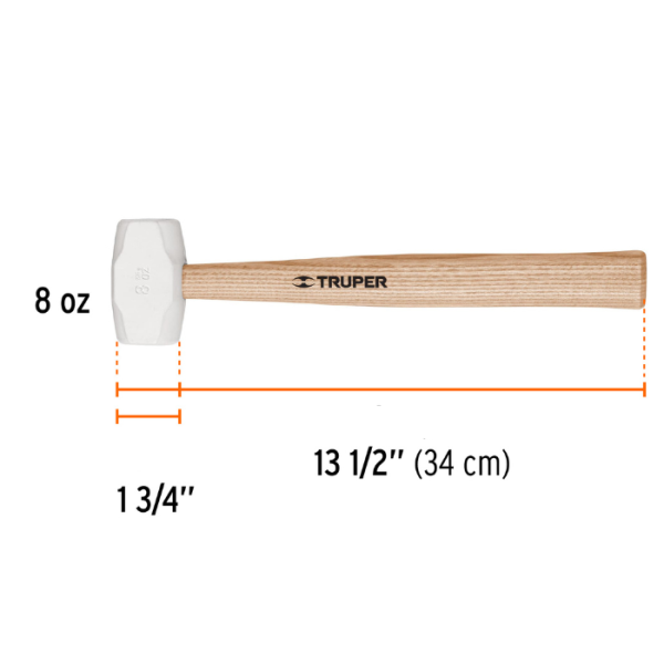 Marteau caoutchouc avec manche en bois
