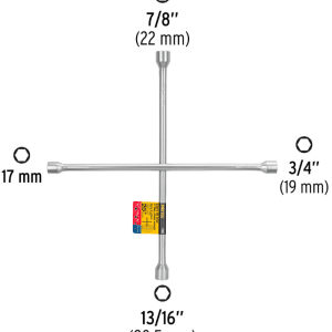 Clé en croix pour voitures et camions 35 cm