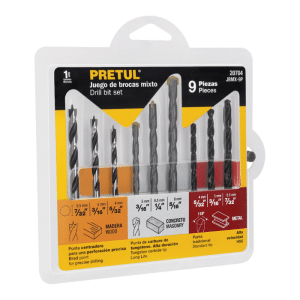 Set de 9 forets pour métal béton et bois