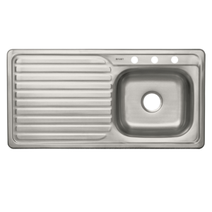 Évier inox 1 bac + égouttoir 100x50 cm droit