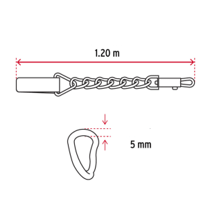 Laisse de 1,2 m pour chien 5 mm