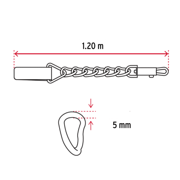 Laisse de 1,2 m pour chien 5 mm