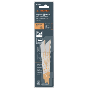 Set de 2 lames scie sabre 150 mm pour le bois