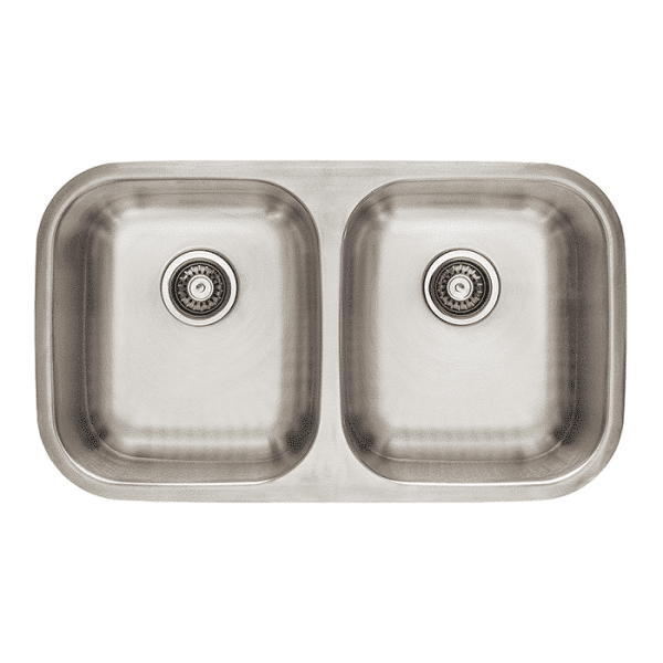 Évier en inox sous plan 2 bacs 82x47x23 cm