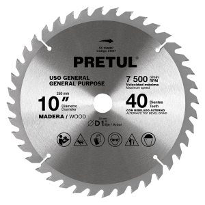 Disque pour bois 250 mm 40 dents