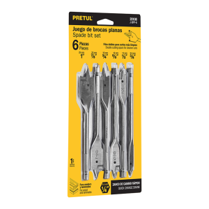 Set de 6 forets à bois plat 9.5,13,16,19,22,25 mm