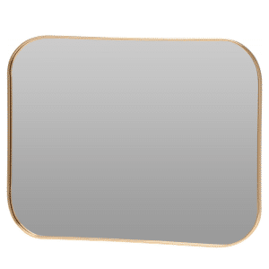 Miroir carré arrondit doré extra plat 45x35 cm