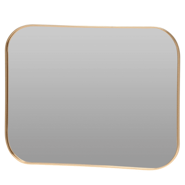 Miroir carré arrondit doré extra plat 45x35 cm
