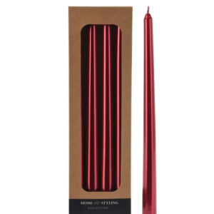 Set de 4 bougies 30cm en rouge