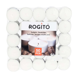 Set de 50 bougies chauffe plat blanc