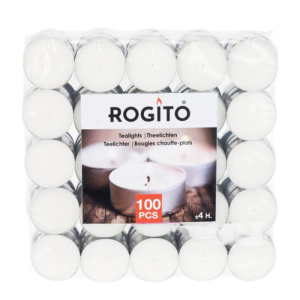 Set de 100 bougies chauffe plat blanc