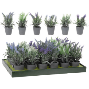 Fleur lavande artificielle en pot 10x20cm