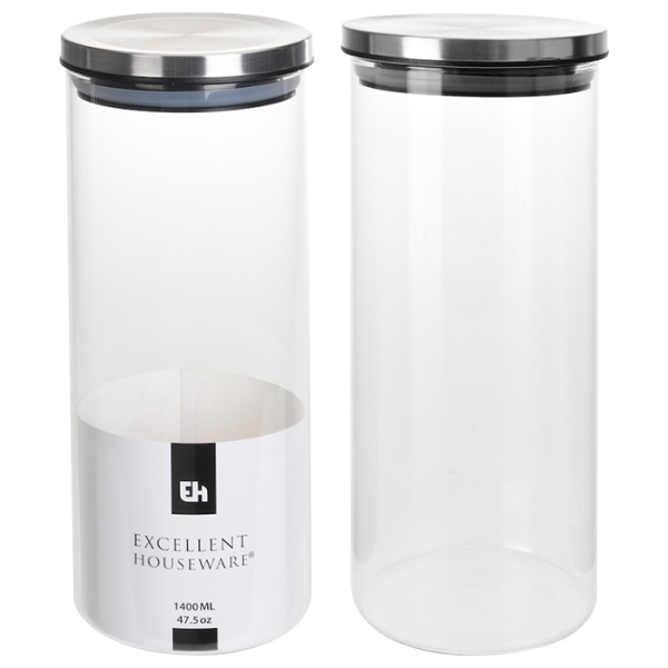 Bocal de conservation en verre avec couvercle 1400 ml