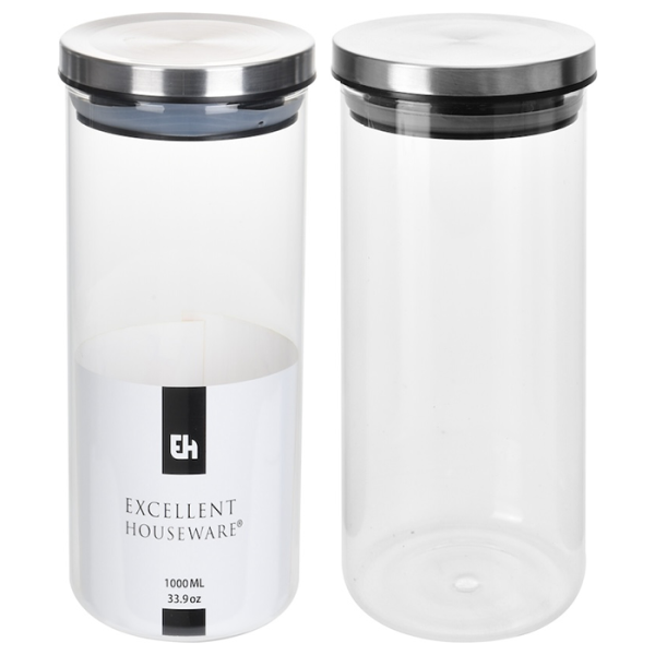 Bocal de conservation en verre avec couvercle 1000 ml