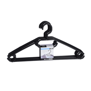 Set De 10 Cintres En Plastique Noir