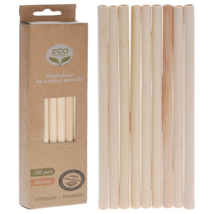 Set De 20 Pailles En Bambou