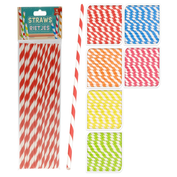 Set De 16 Pailles En Papier Pour Boissons
