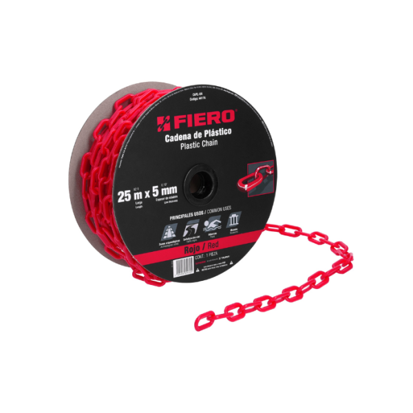 Chaîne En Plastique Rouge 5 Mm