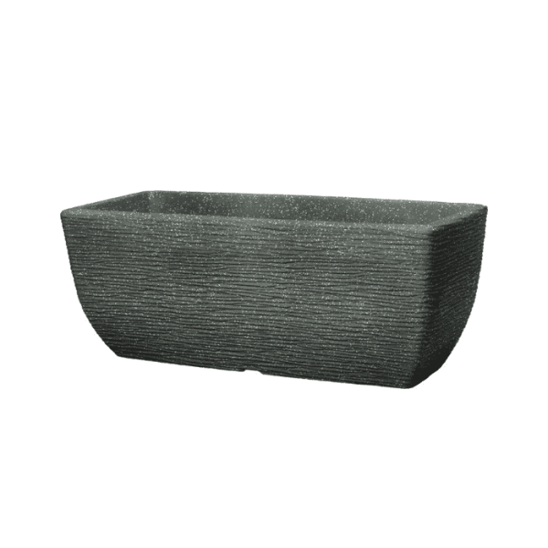 Pot Jardin 60X25X24Cm Gris Foncé Calcaire