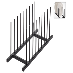 Support pour assiettes noir 34,5x125 cm