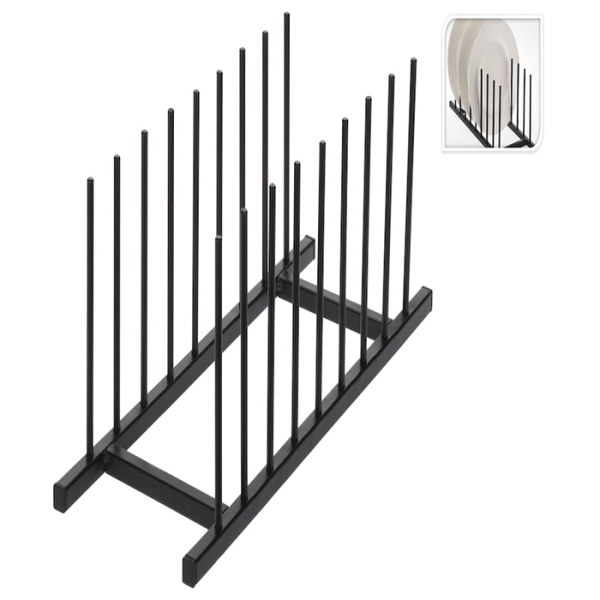 Support pour assiettes noir 34,5x125 cm