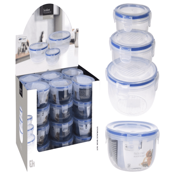 Set de 3 boîtes alimentaire rondes