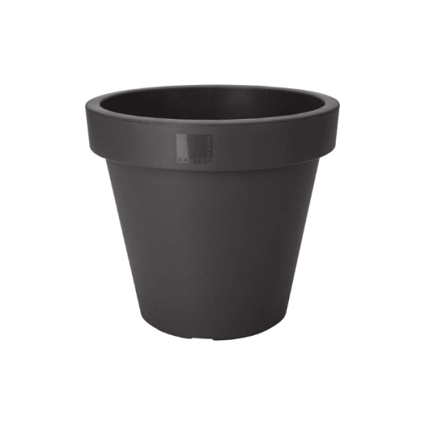 Pot De Fleurs Rond Anthracite 40Cm