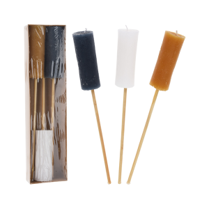 Set de 3 torches à bougie 30X8X4 cm