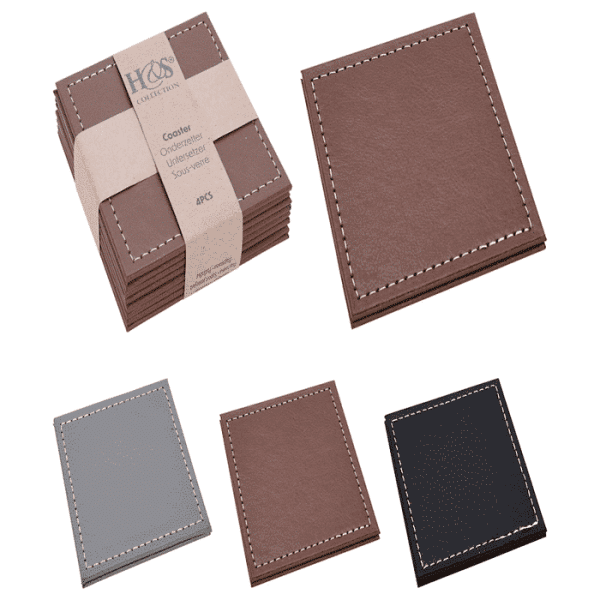 Set de 4 sous-verre 10x10cm 3 assortis