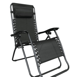 Fauteuil De Jardin Pliant Noir 66 X 160 X 110 Cm