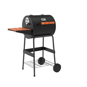 Barbecue Au Charbon Tonneau Et Tablette En Bois 79 X 54 X 100 Cm Noir
